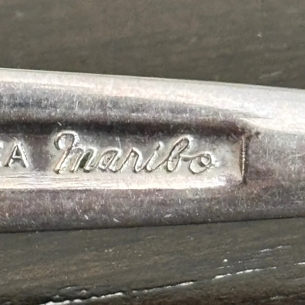 Maribo SRI Stainless Korea Master Butter Spreader Chevron Detail Flatware 6.75